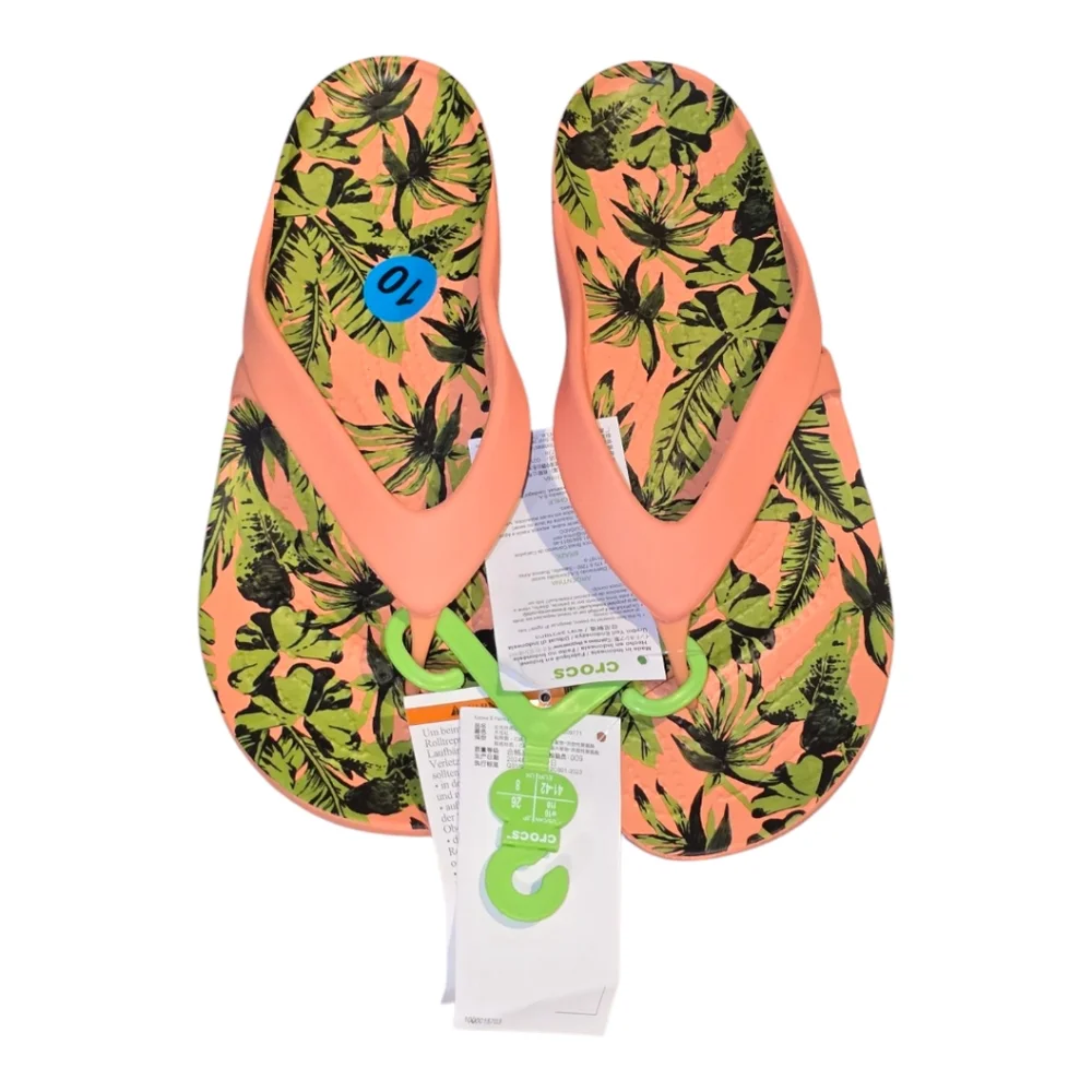 Crocs Kadee II Palm Print 209771-83E Flip Flops with palm Women's 10 New